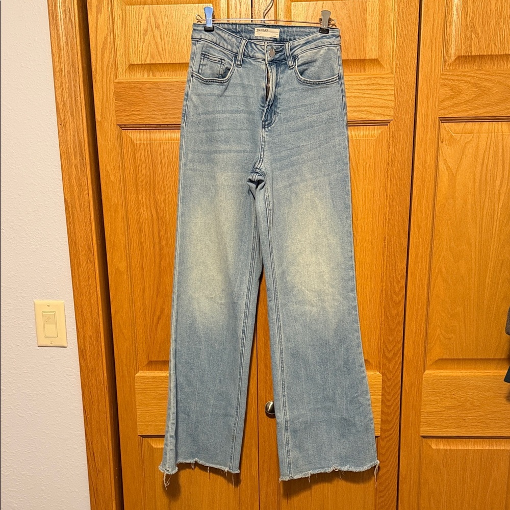 Bayeas wide leg high rise light wash denim jeans size 26 women’s